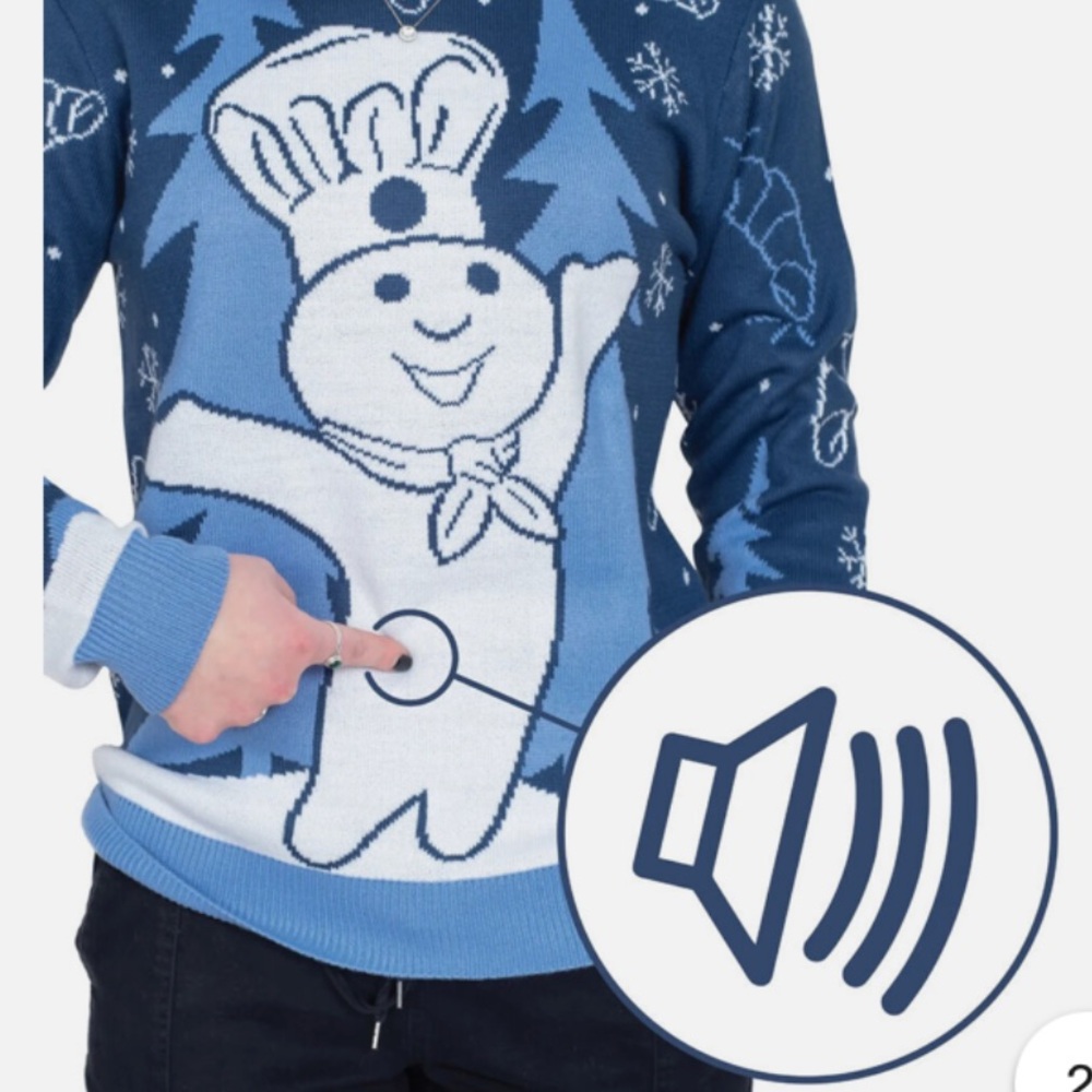 2022 Pillsbury doughboy ugly Christmas’s Sweater size adult Large - Picture 4 of 4